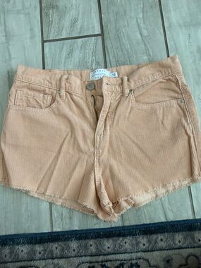 Peach Corduroy High-Rise Women’s Shorts